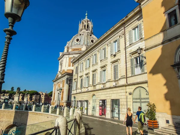 Řím Itálie Září 2018 Výhled Kostel Nejsvětější Jméno Mary Fórum — Stock fotografie