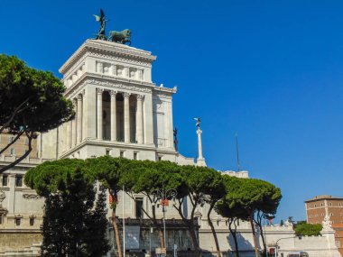 Rome, İtalya - Eylül 2018: Vittorio Emanuele II Anıtı, olarak da bilinen vatanın sunak Victor Emmanuel II, Birleşik İtalya'nın ilk kralı onuruna inşa bir anıtıdır. 