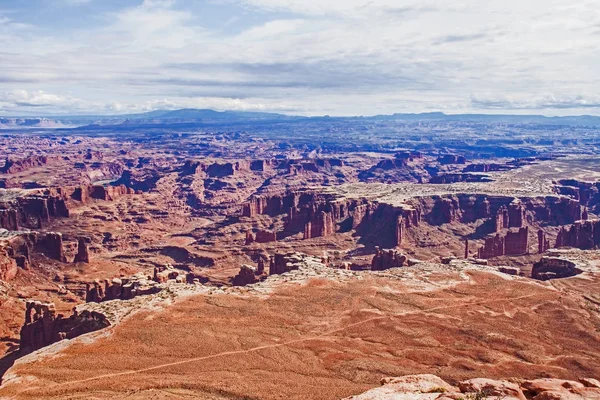 Widok Dolinę Felgi Wyspy Niebie Canyonlands Utah Biały Unted Ameryki — Zdjęcie stockowe