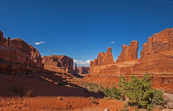 Wall Street Well Known Formation Sandstone Cliffs Arches National Park — Stock Photo, Image