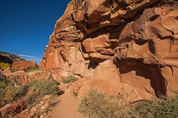 Scenic View Hickman Natural Bridge Trail Capitol Reef National Park — Stock Photo, Image