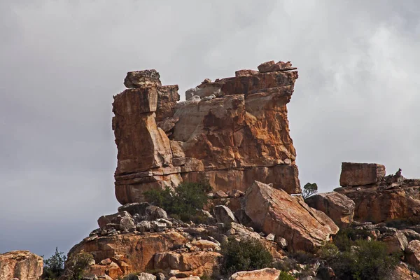 Une Scène Formations Grès Fortement Érodées Dans Zone Sauvage Cederberg — Photo