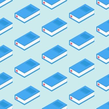 İzometrik 3d okul kitap. Vektör okul arka plan ileti örneği ile başa. Ofis aksesuarları.