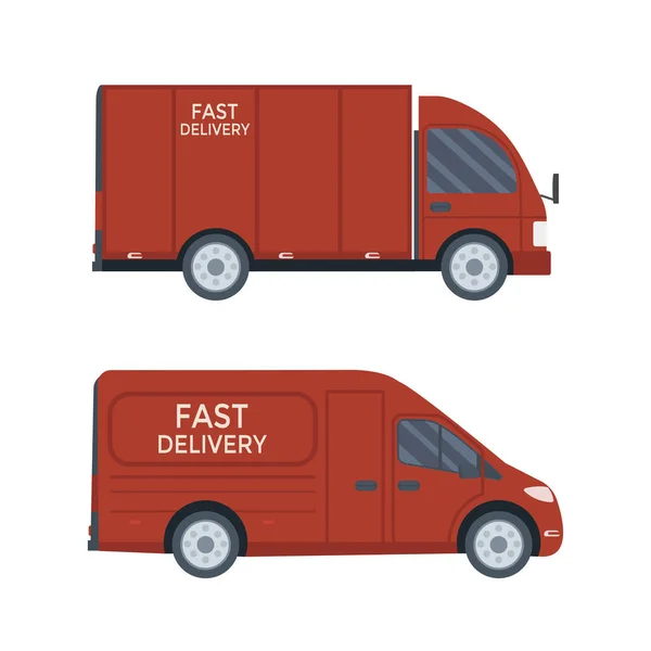 物流和交付图标服务被隔离在白色背景 面包车 邮政服务创意设计 矢量平图 — 图库矢量图片