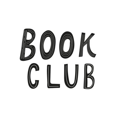 Elle çizilmiş için davetiye ve tebrik kartı, promo, kitap kulübü yazıt harflerle baskı, el ilanı, kapak ve posterler. Vektör vintage illüstrasyon izole beyaz arka plan üzerinde.