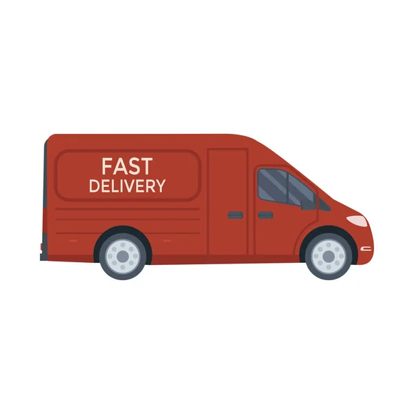 物流和交付图标服务被隔离在白色背景 面包车 邮政服务创意设计 矢量平图 — 图库矢量图片