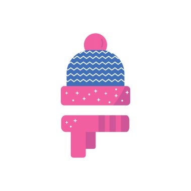 Neşeli Noel tebrik kartı şapka ve atkı 