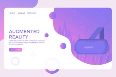 Karakter o ile açılış sayfası tasarımı için sanal gerçeklik kavramı