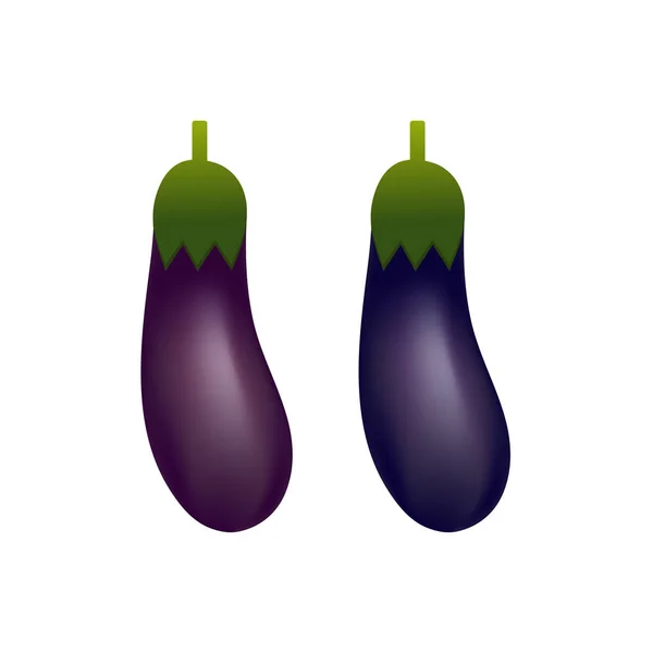 Légumes sains avec aubergines, vitamines et minéraux isolés sur fond blanc. Illustration vectorielle de qualité sur le régime alimentaire, les aliments écologiques, les avantages du concept végétalien et nutritionnel . — Image vectorielle