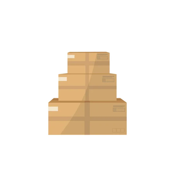Concepto Servicio Entrega Online Paquete Paquete Pedido Seguimiento Caja Cartón — Vector de stock
