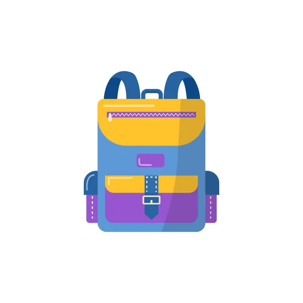 Mochila Para Útiles Escolares Vector Volver Fondo Escuela Bolsa Con — Vector de stock