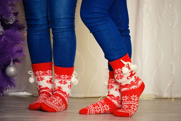 Legs Jeans Christmas Socks Ornament — Stock Photo, Image
