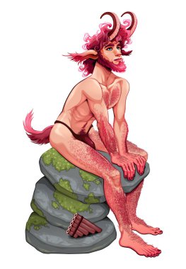 Flüt ile bir Faun portresi