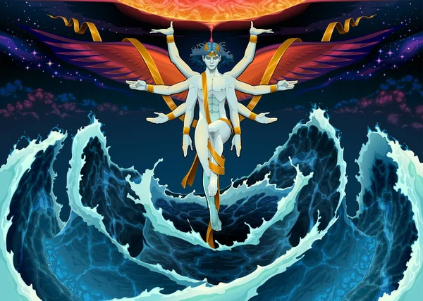 Kavramsal sanat, kaosa karşı sakin bir zihni temsil ediyor. Vektör illüstrasyonu