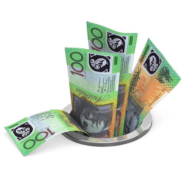 Rendering Australiska Dollar Avlopp Kriskoncept — Stockfoto