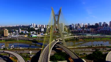 Askılı köprü dünya, Sao Paulo Brezilya, Güney Amerika 