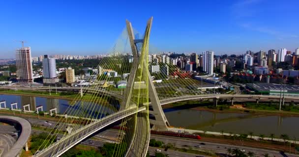 Вантовий Міст Світі Сан Паулу Бразилія Південна Америка — стокове відео
