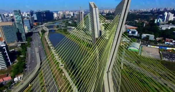 世界上的斜拉桥 圣保罗巴西 — 图库视频影像