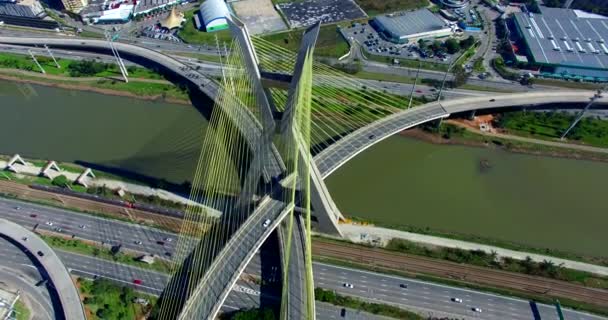 Tuibrug Wereld Dus Paulo Brazilië Zuid Amerika Van Stad Symbool — Stockvideo