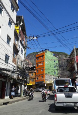 Rocinha community, lots of people, lots of houses, shops.Rio de Janeiro, Brazil South America