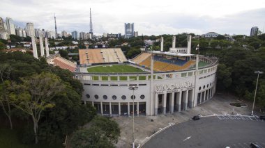 Futbol Pacaembu Stadyumu Sao Paulo Brezilya Video Dünya çapında yapılan gün 06/27/2016 adı: Belediye Paulo Machado de Carvalho stadiumphoto dron daha seçenekleri içinde benim portföy ile 