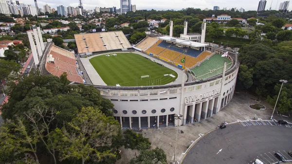 パカエンブー スタジアム サンパウロ ブラジル ビデオ 世界中のサッカーの日を作った 2016 ドローンよりオプションで ポートフォリオと市営サンパウロ マチャド — ストック写真