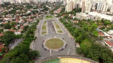 Futbol Pacaembu Stadyumu Sao Paulo Brezilya Video Dünya çapında yapılan gün 01/23/2017 adı: Belediye Paulo Machado de Carvalho Stadyumu, drone ile çekim
