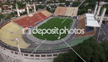 Futbol Pacaembu Stadyumu Sao Paulo Brezilya Video Dünya çapında yapılan gün 01/23/2017 adı: Belediye Paulo Machado de Carvalho Stadyumu, drone ile çekim