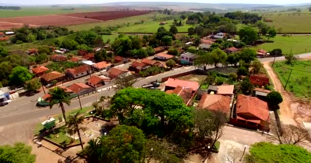 非常小的镇 维多利亚时期的 Botucatu 所以圣保罗 南美巴西 无人机拍摄 — 图库视频影像