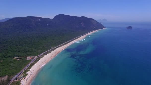 Пляж Paradise Красивый Пляж Прекрасные Пляжи Всему Миру Пляж Grumari — стоковое видео