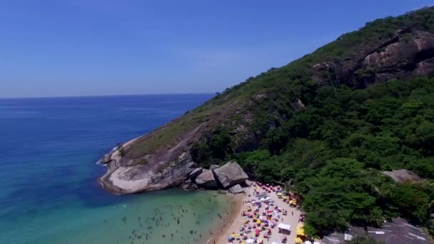 天堂海滩 美丽的海滩 世界各地的美妙的海滩 Grumari 里约热内卢 南美洲巴西 — 图库视频影像