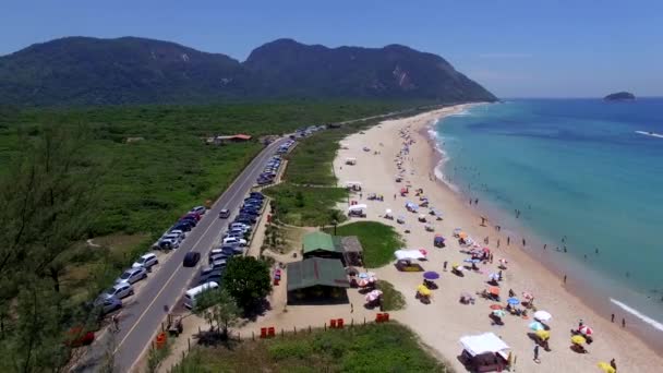 Пляж Paradise Красивый Пляж Прекрасные Пляжи Всему Миру Пляж Grumari — стоковое видео