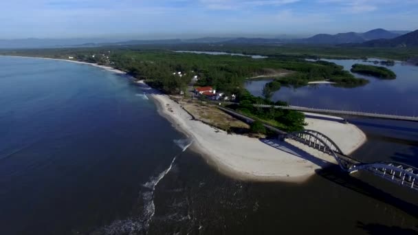 Plajlar Paradisiacal Yerler Dünya Marambaia Beach Restinga Rio Janeiro Brezilya — Stok video