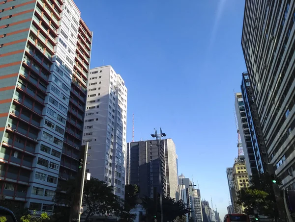 Zdjęcie Alei Paulista Avenue Firmy Miasta Sao Paulo Brazylia Południowa — Zdjęcie stockowe