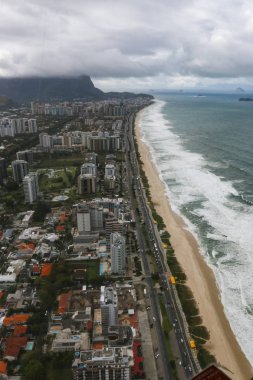 Güzel plaj Barra da bir helikopterden gördüm Tijuca, 