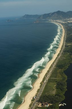 Uzun ve harika plajları, Recreio dos Bandeirantes beach, Rio de Janeiro Brezilya, Güney Amerika 