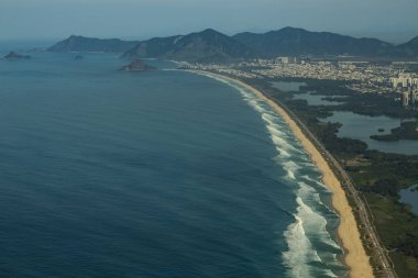 Uzun ve harika plajları, Recreio dos Bandeirantes beach, Rio de Janeiro Brezilya, Güney Amerika 