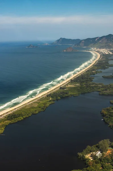 Praias Longas Maravilhosas Praia Recreio Dos Bandeirantes Rio Janeiro Brasil — Fotografia de Stock