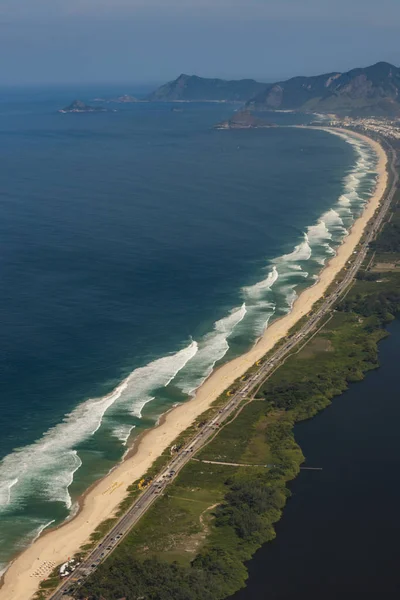 Dlouhé Krásné Pláže Recreio Dos Bandeirantes Beach Rio Janeiro Brazílie — Stock fotografie