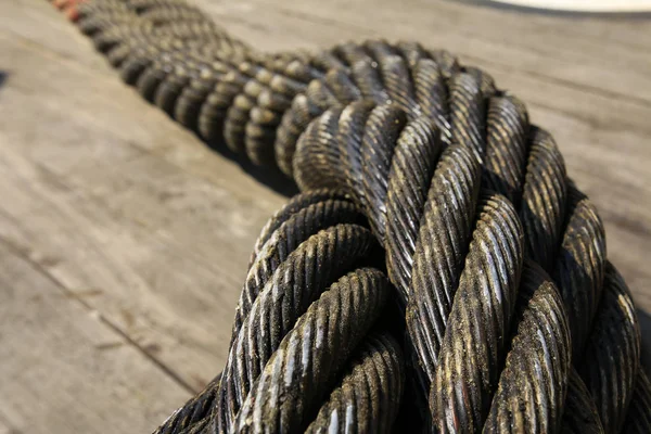 Heavy Industry Offshore Steel Cable Blurred Background Use — Stock Photo, Image