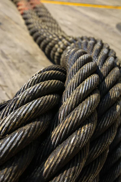 Heavy Industry Offshore Steel Cable Blurred Background Use — Stock Photo, Image