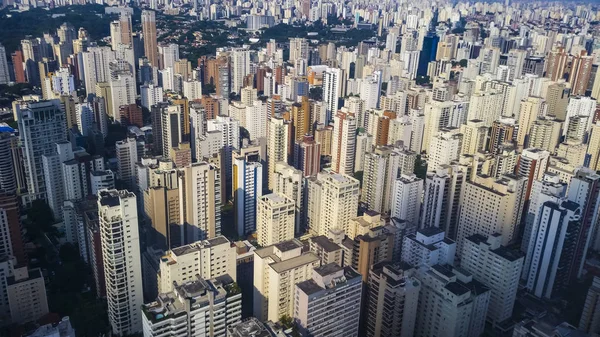 Luchtfoto Van Grote Stad Sao Paulo Brazilië Zuid Amerika Meer — Stockfoto