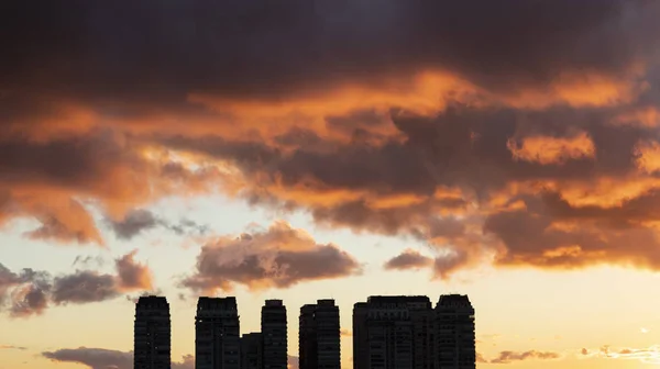 Большие Здания Большом Городе Красивый Закат Бразилия Южная Америка Больше — стоковое фото