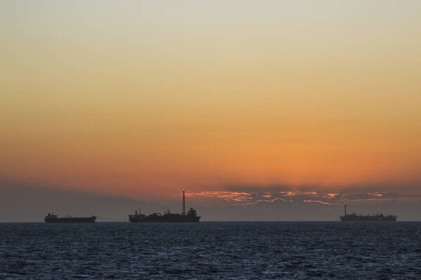  Area of work offshore on the high seas, the oil industry and a beautiful day and sunset, MORE OPTIONS IN MY PORTFOLIO 