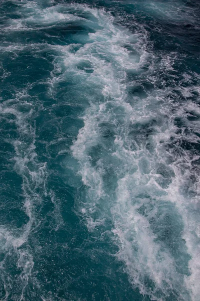 Superficie Del Océano Espuma Marina Sobre Océano Azul Fondo Más —  Fotos de Stock