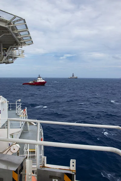 Área Trabajo Mar Adentro Alta Mar Industria Petrolera — Foto de Stock