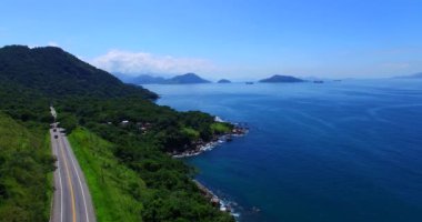 Otoyol deniz boyunca otoyol Angra dos Reis Rio de Janeiro, Brezilya Güney Amerika'ya 