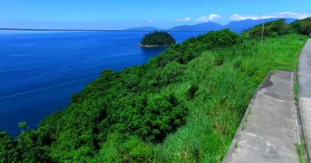 Εθνική Οδό Κατά Μήκος Της Θάλασσας Τον Αυτοκινητόδρομο Angra Dos — Αρχείο Βίντεο
