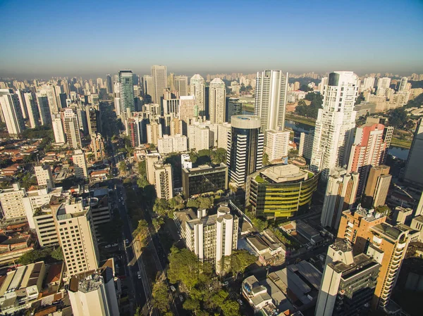 Légi Felvétel Nagy Város Neighbohood Sao Paulo Brazília Dél Amerika — Stock Fotó