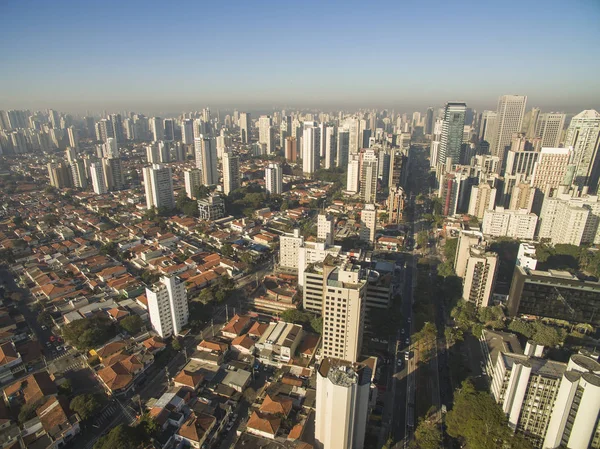 Flygfoto Över Storstad Monção Neighbohood Och Nya Brooklin Neighbohood Sao — Stockfoto